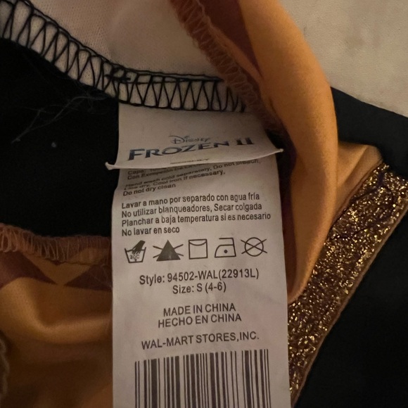 Disney By Disguise Frozen II Anna Costume Size S 4-6 Dress Cloak missing belt - Picture 3 of 3